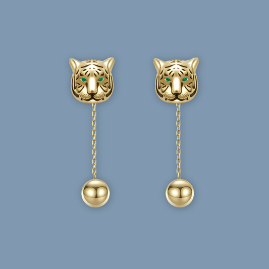 Pearly Lustre Tiger Asymmetri Earring Set