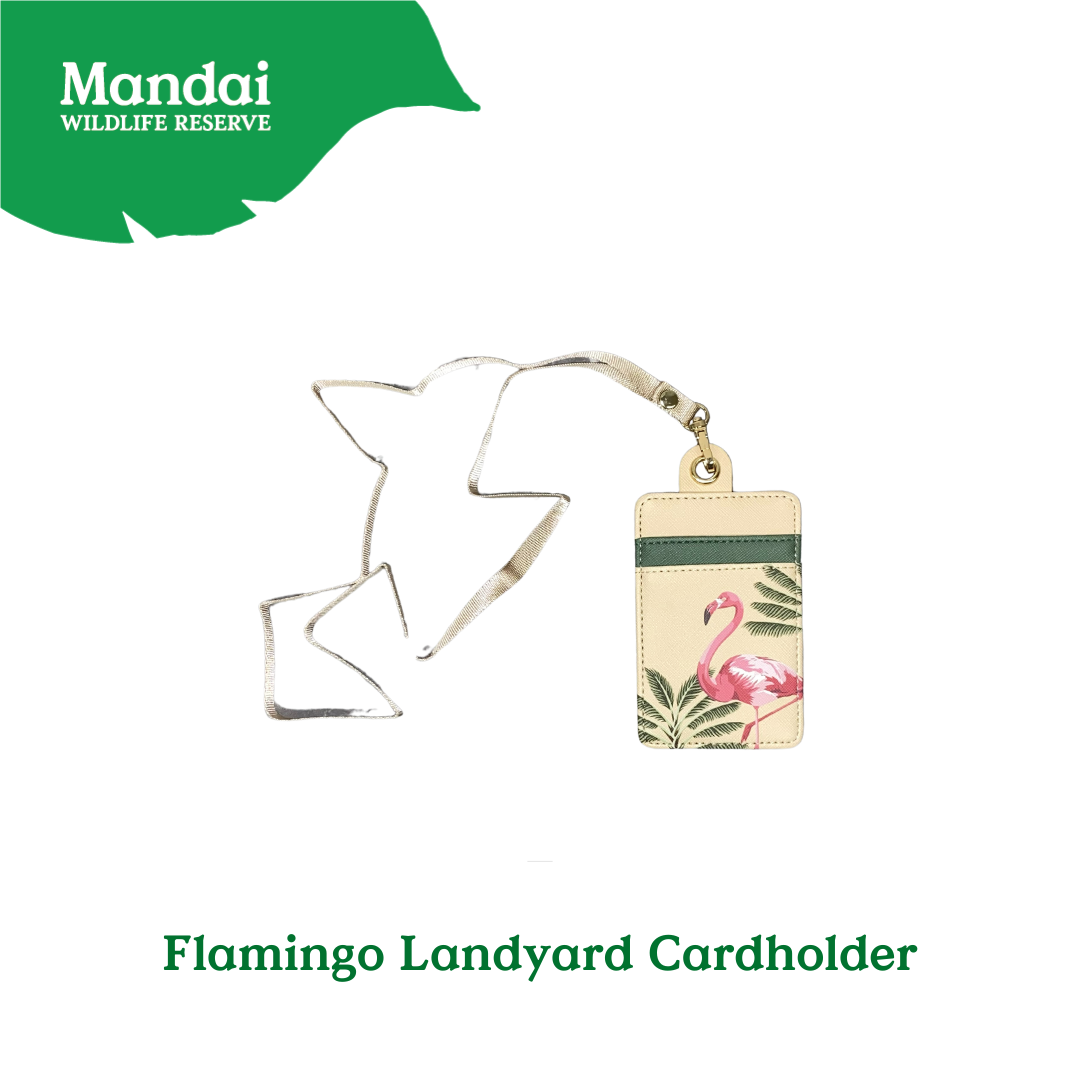 Lanyard Cardholder Soft Case Transparent Window ID with 2 Card Slots PU Leather Animal Designs MANDAI WILDLIFE RESERVE