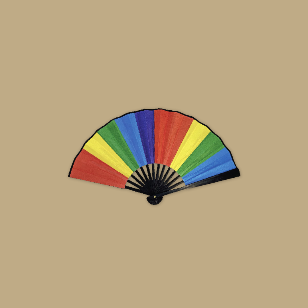Flamingo Macaw Colorful Folding Satin Hand Fan Flying With Colors Bird Paradise MANDAI WILDLIFE RESERVES