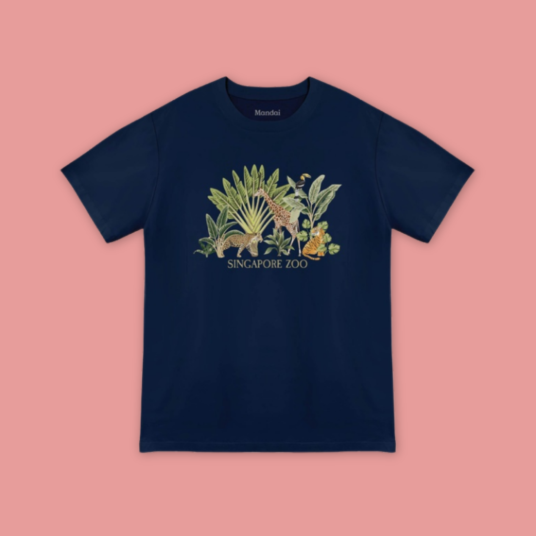 Animal Collage Adult Unisex T-Shirt Wildlife Sanctuary Cotton MANDAI WILDLIFE RESERVE