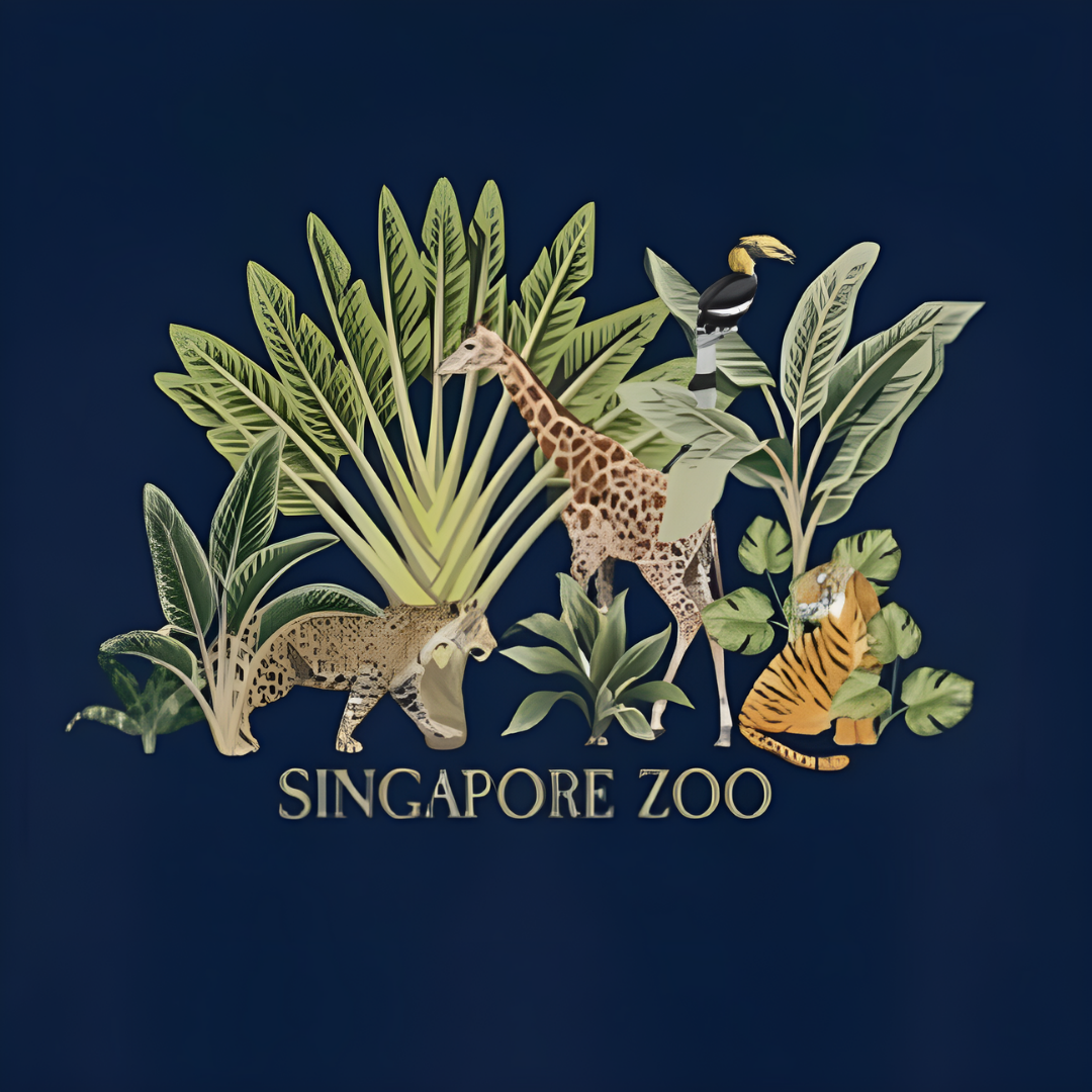 Animal Collage Adult Unisex T-Shirt Wildlife Sanctuary Cotton MANDAI WILDLIFE RESERVE