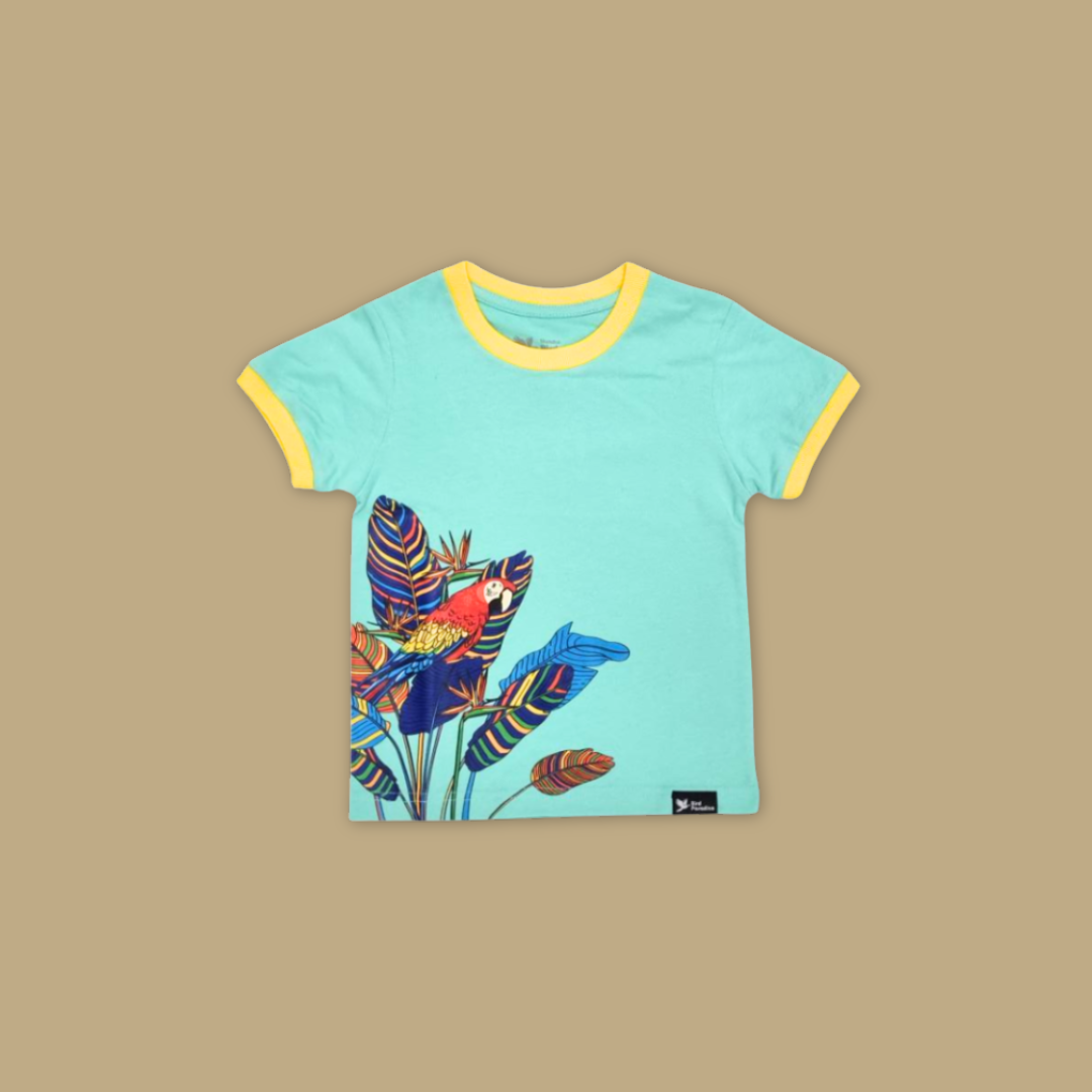 Bird Paradise Kids Macaw Blue T-shirt - MANDAI WILDLIFE RESERVE
