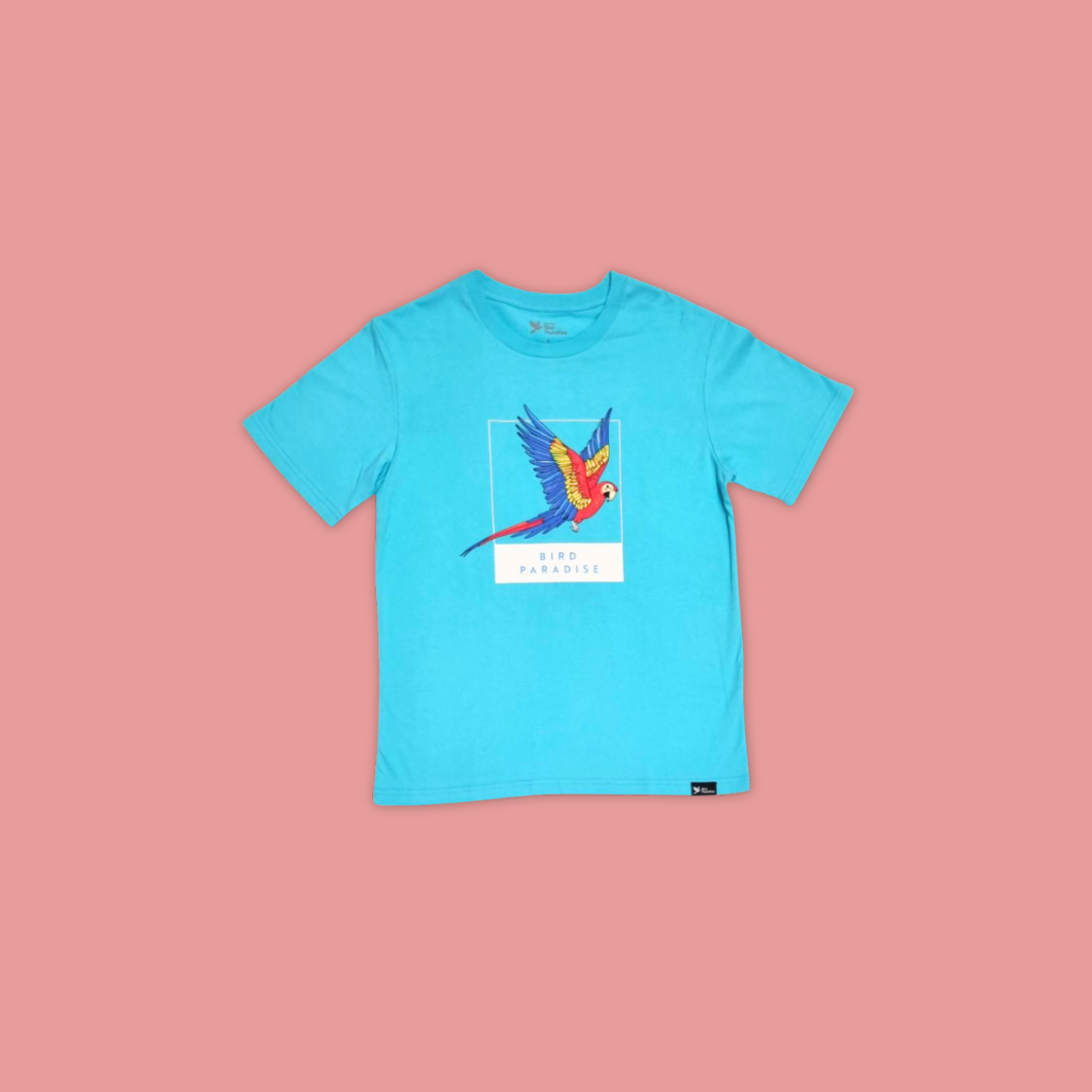 Bird Paradise Macaw Graphic Tee Blue MANDAI WILDLIFE RESERVE