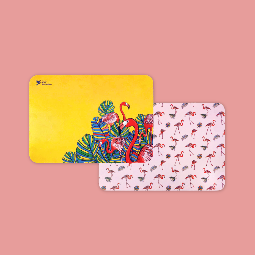 Colorful Reversible Placemat Flying with Colors Bird Paradise MANDAI WILDLIFE RESERVE