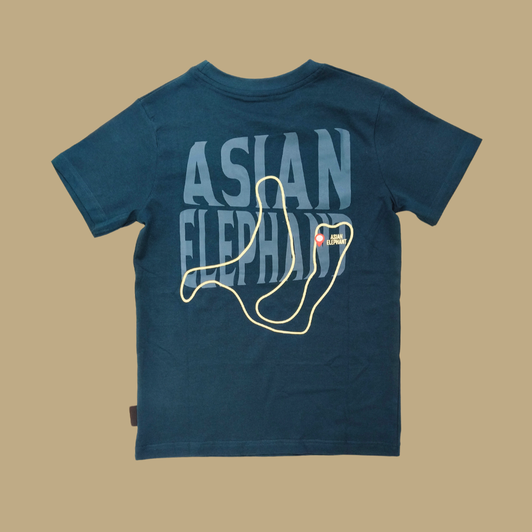 Night Safari Asian Elephant Map Adult T-Shirt MANDAI WILDLIFE RESERVE