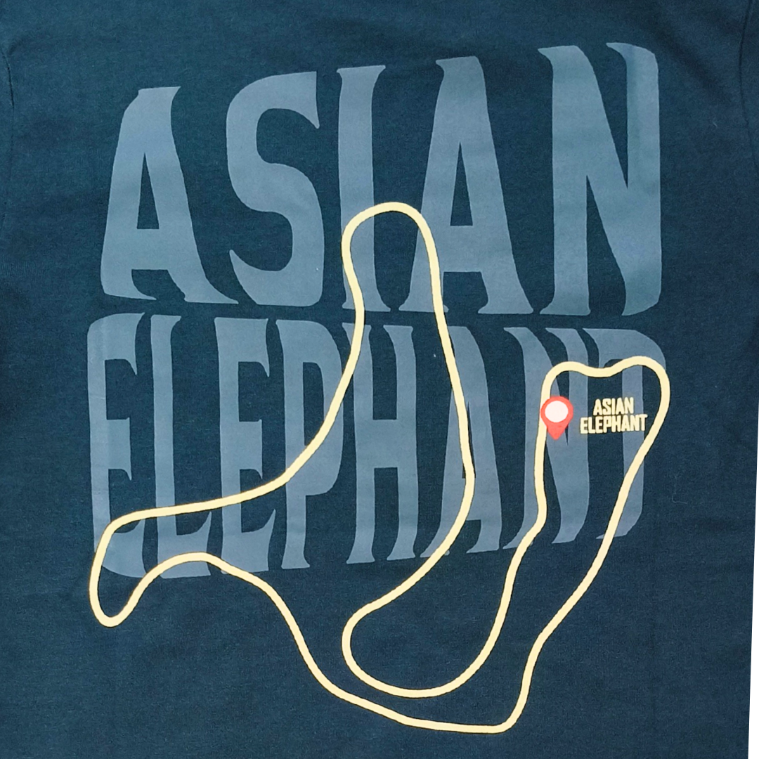 Night Safari Asian Elephant Map Adult T-Shirt MANDAI WILDLIFE RESERVE