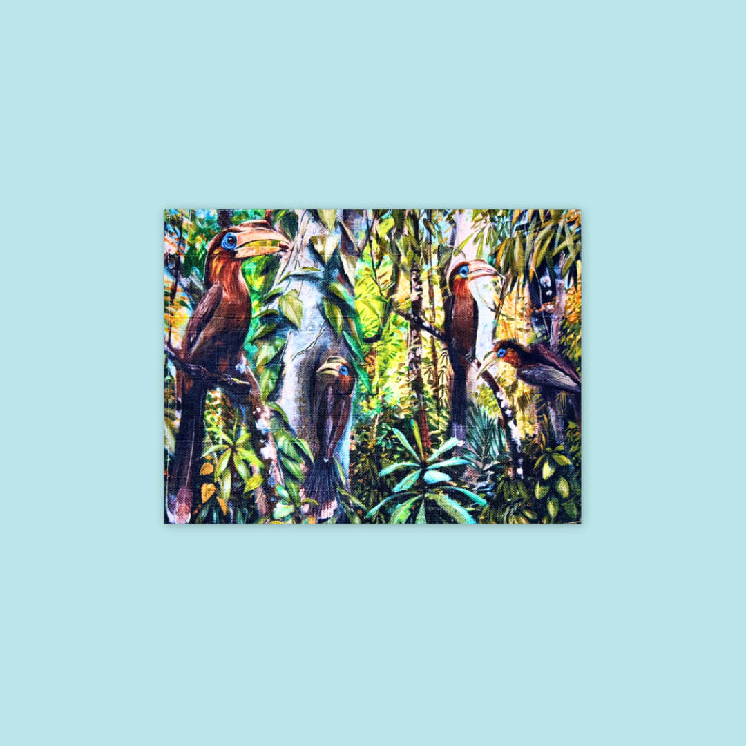 Wild Elegance Hornbill Placemat – Stylish Living Decor with Nature MANDAI WILDLIFE RESERVE