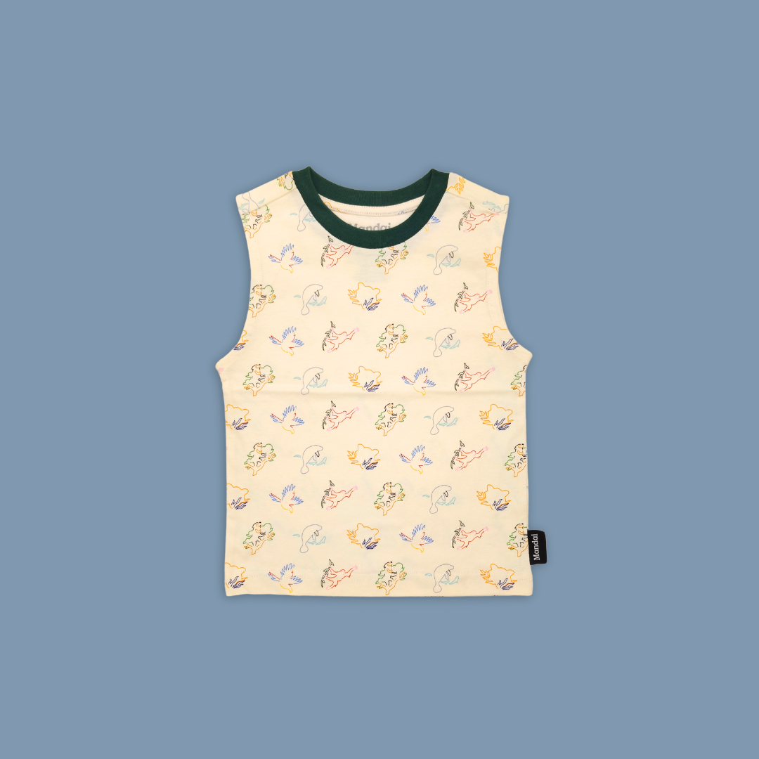 Outline All-Over Print Kids Sleeveless Tank Top MANDAI WILDLIFE RESERVE