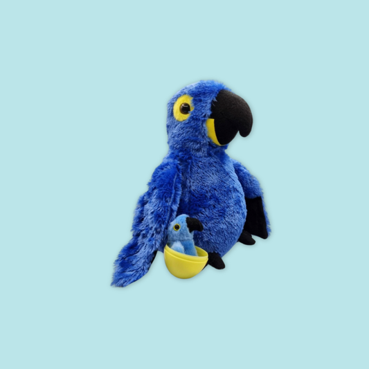 Scarlet Macaw With Egg Plush 11"
