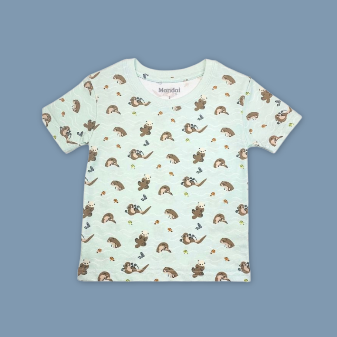 Doodle Series – Otterly Adult Unisex T-Shirt Animal All Over Print Short Sleeve Top MANDAI WILDLIFE RESERVE