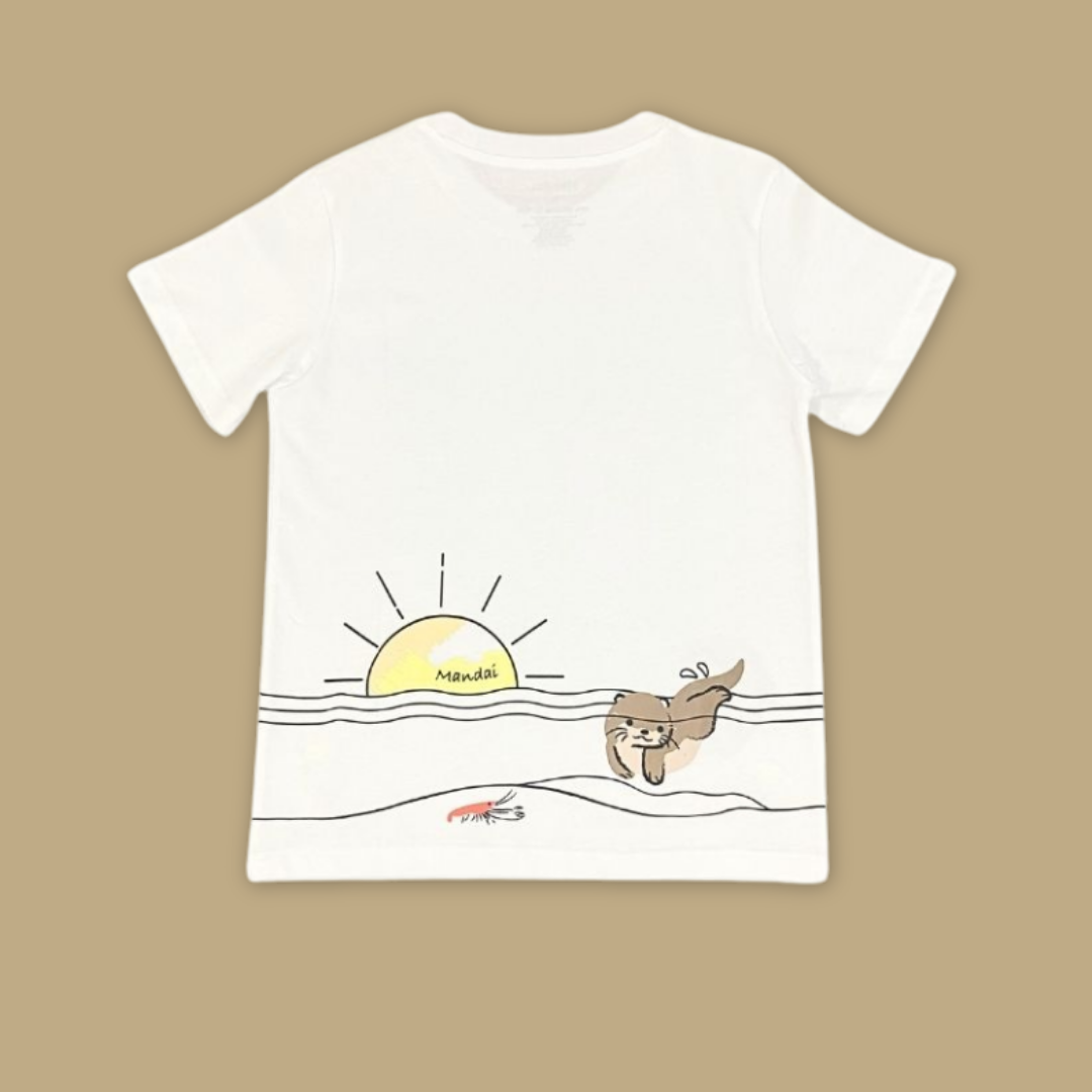 Doodle Series Otterly Doodlelicious OTTER SCENERY Adult Unisex T-Shirt MANDAI WILDLIFE RESERVE