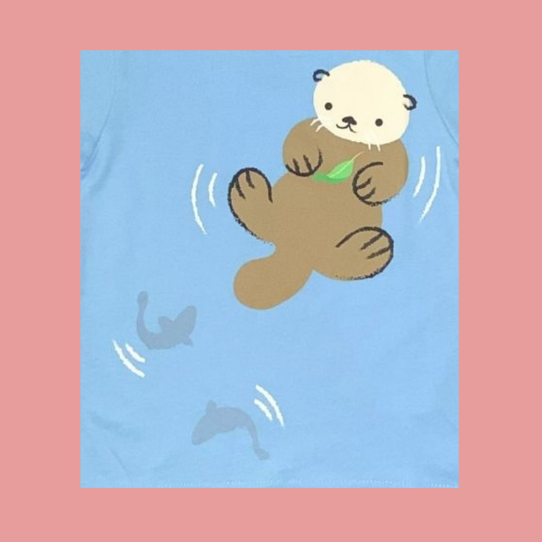 Doodle Series Otterly Doodlelicious Kids Unisex T-Shirt - MANDAI WILDLIFE RESERVE