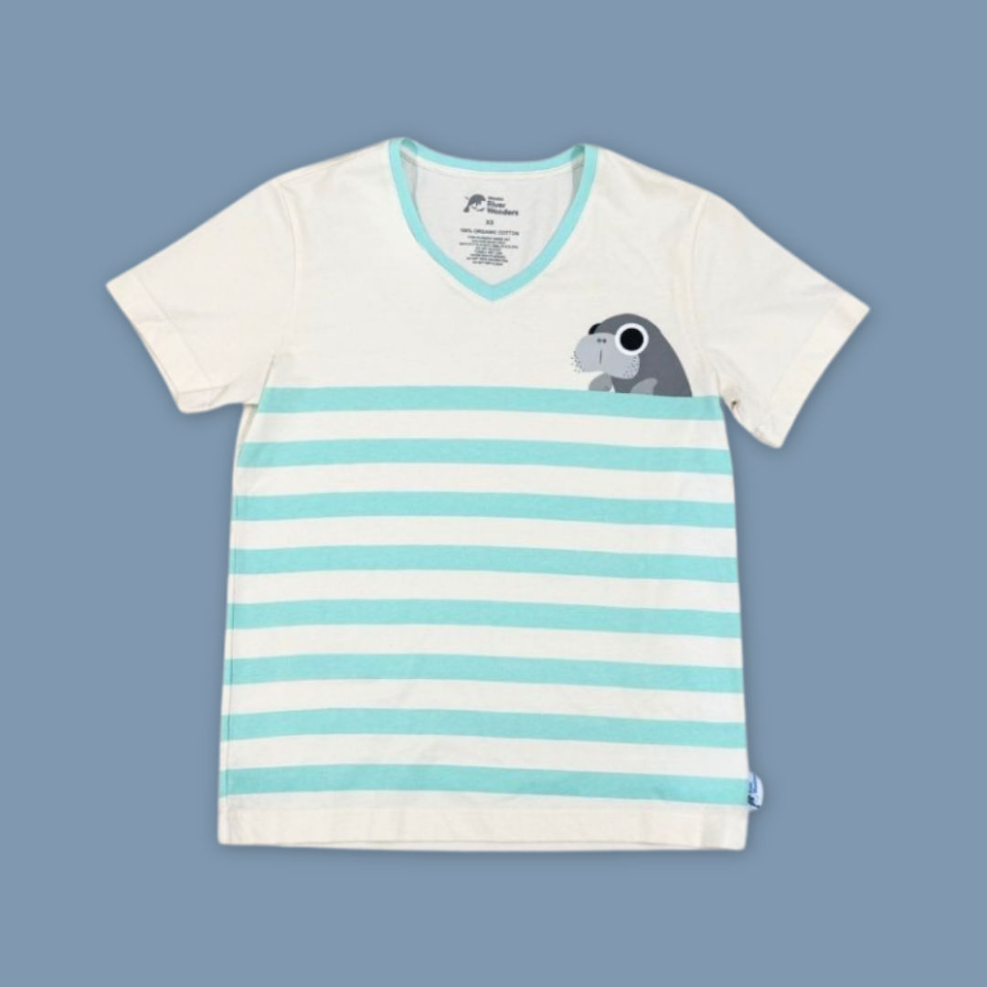 Panda and Friends Adults River Friends Stripe Tshirt - MANDAI WILDIFE RESERVE