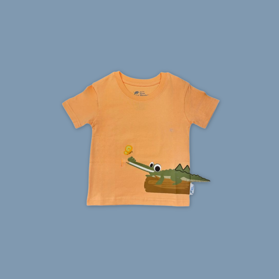 Panda and Friends Kids Gharial with Butterfly Tshirt - MANDAI WILDIFE RESERVE