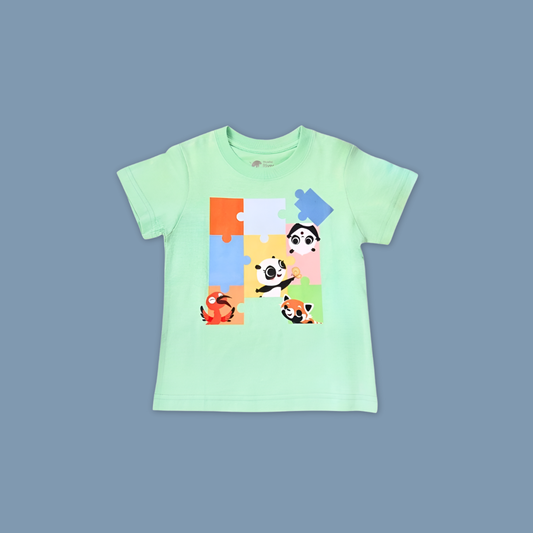 Panda And Friends Puzzle Kids T-Shirt