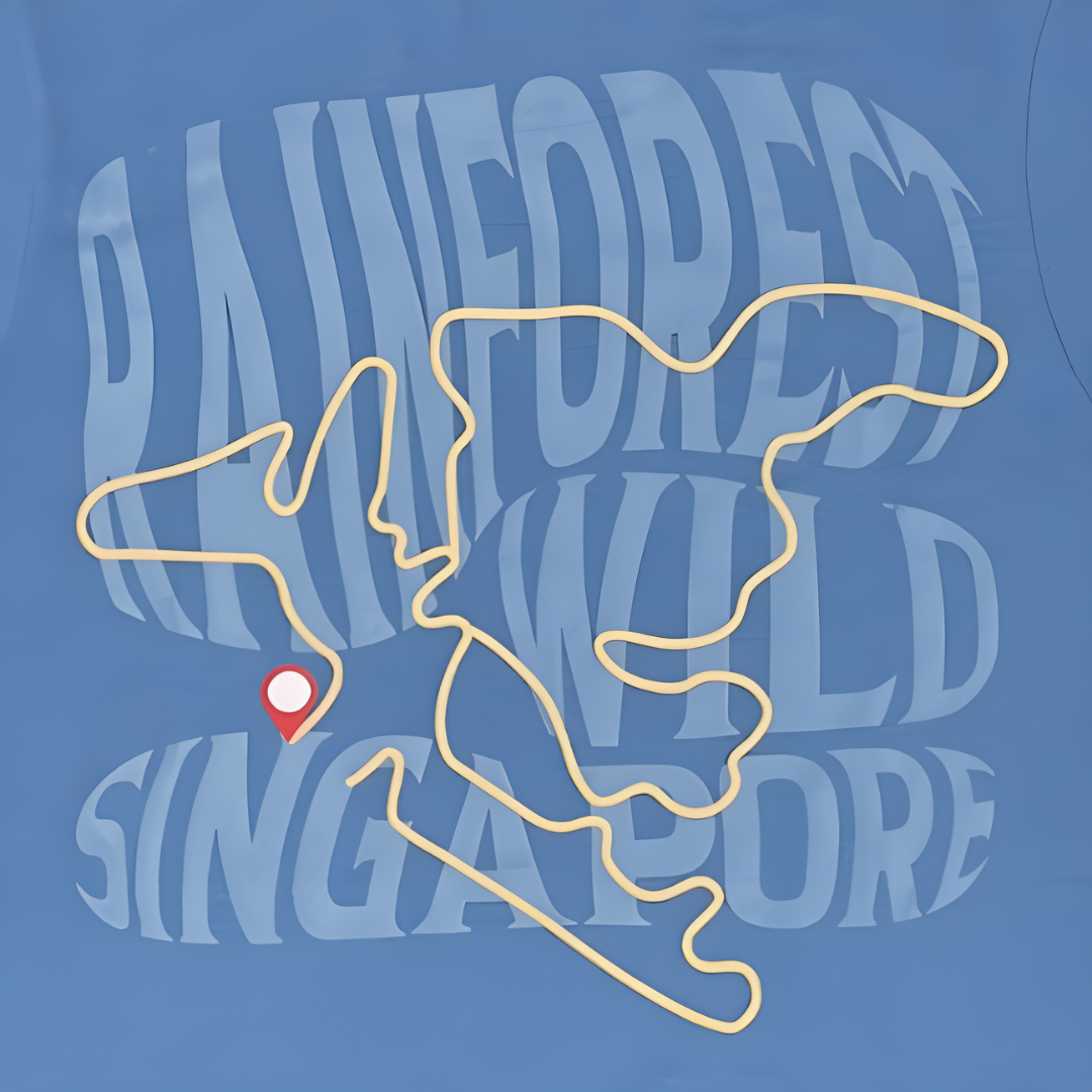 Rainforest Wild Asia Infographic Map Adult T-Shirt - MANDAI WILDLIFE RESERVE