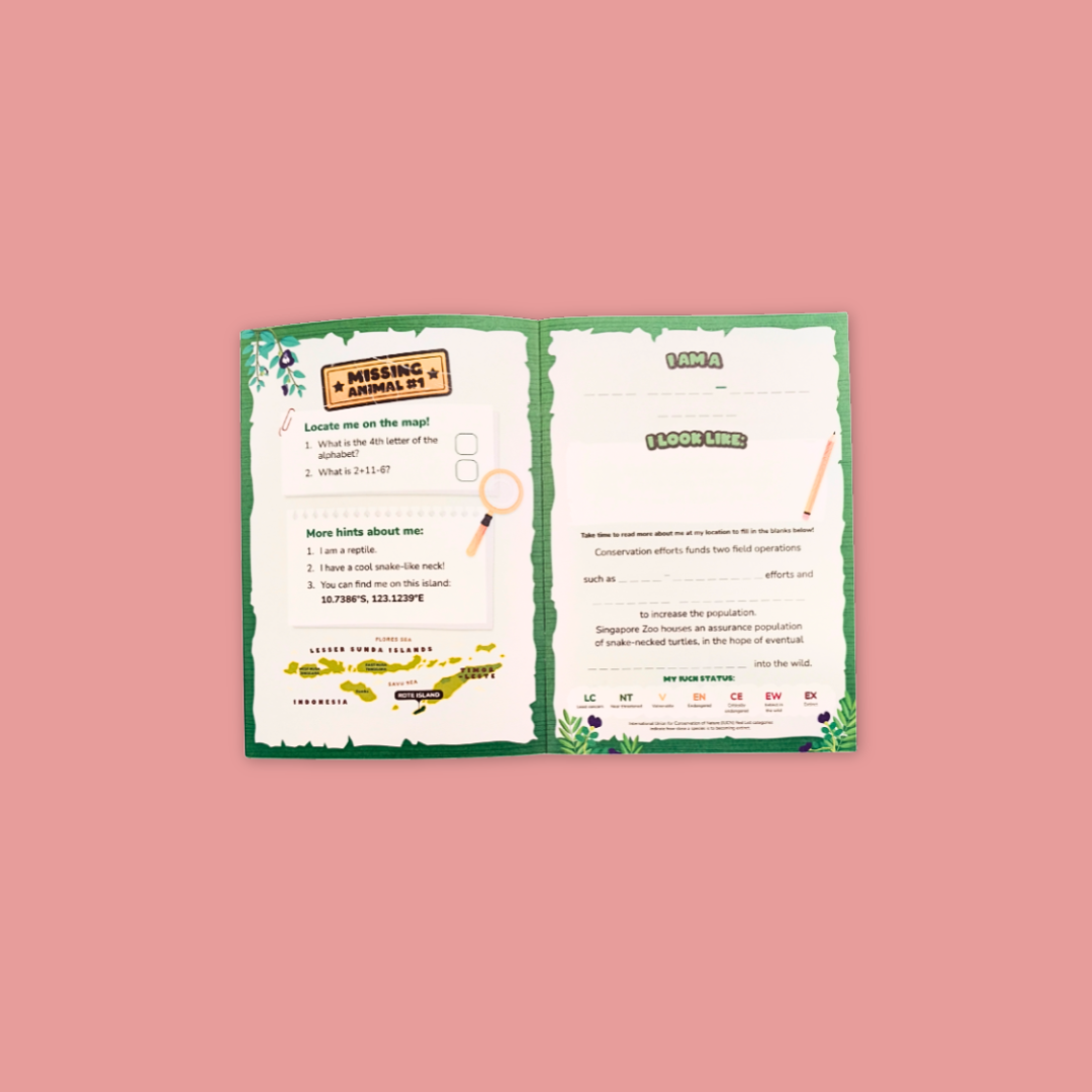Adventure awaits! Ranger Buddy Mission Booklets with pen & rewards at MANDAI WILDLIFE RESERVE