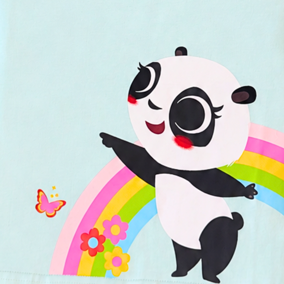 Panda And Friends 2 Panda Rainbow Pocket Kids T-Shirt