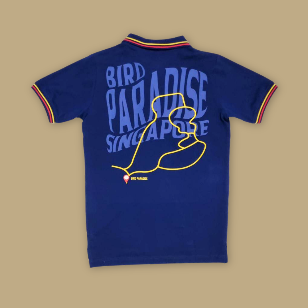 Bird Paradise Map Polo Shirt - MANDAI WILDLIFE RESERVE