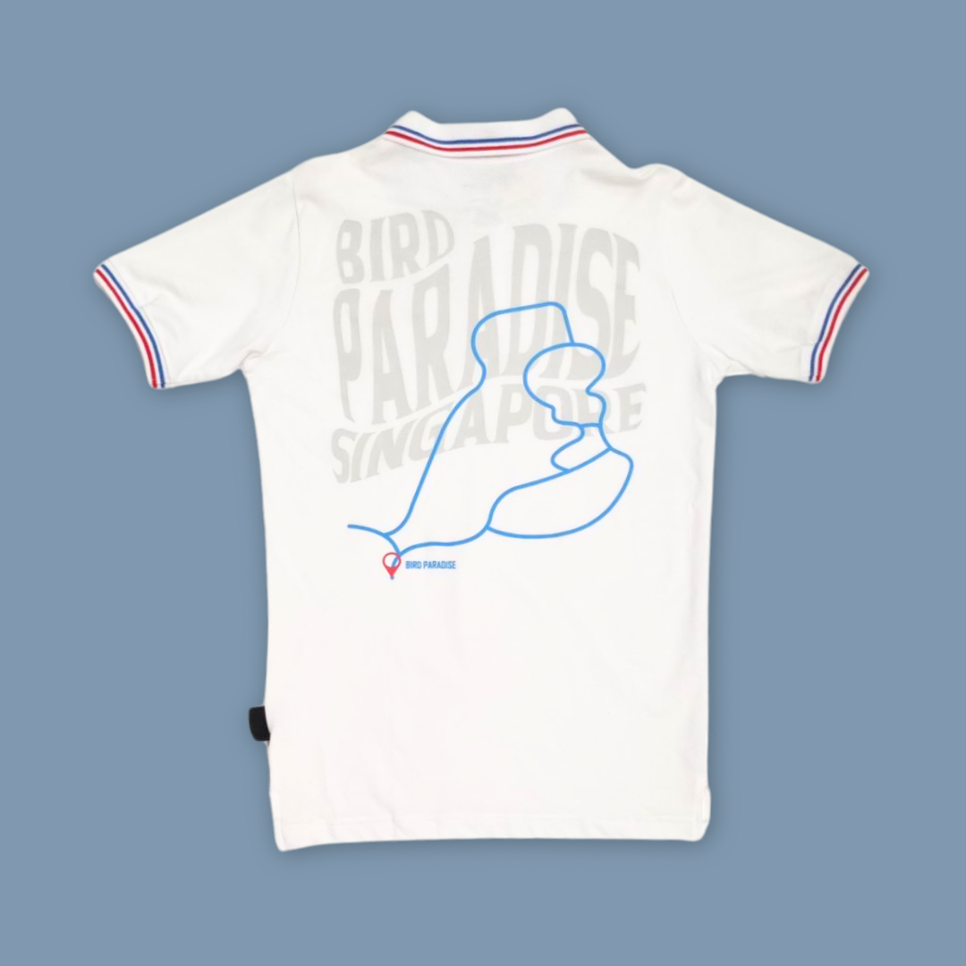 Bird Paradise Map Polo Shirt - MANDAI WILDLIFE RESERVE