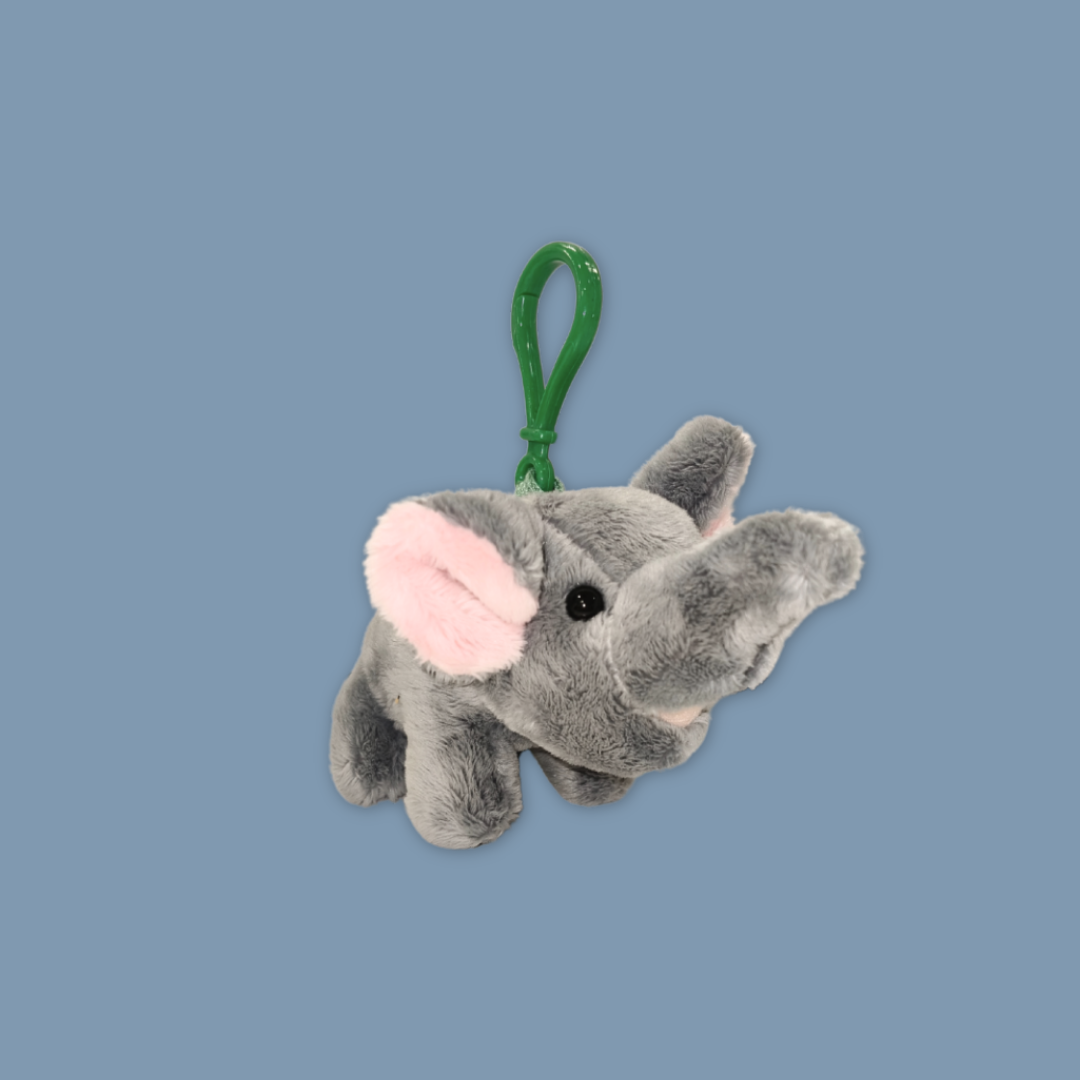 Elephant White Tiger Lion Tiger White Lion Zebra Giraffe Fox Plush Keychain - MANDAI WILDLIFE RESERVE