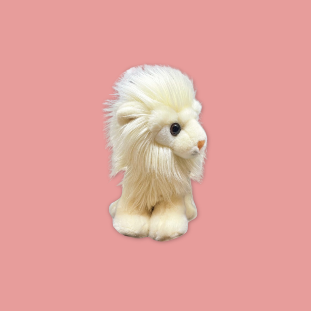 Crowned Majesty: The White Lion Plush at MANDAI WILDLIFE RESERVE