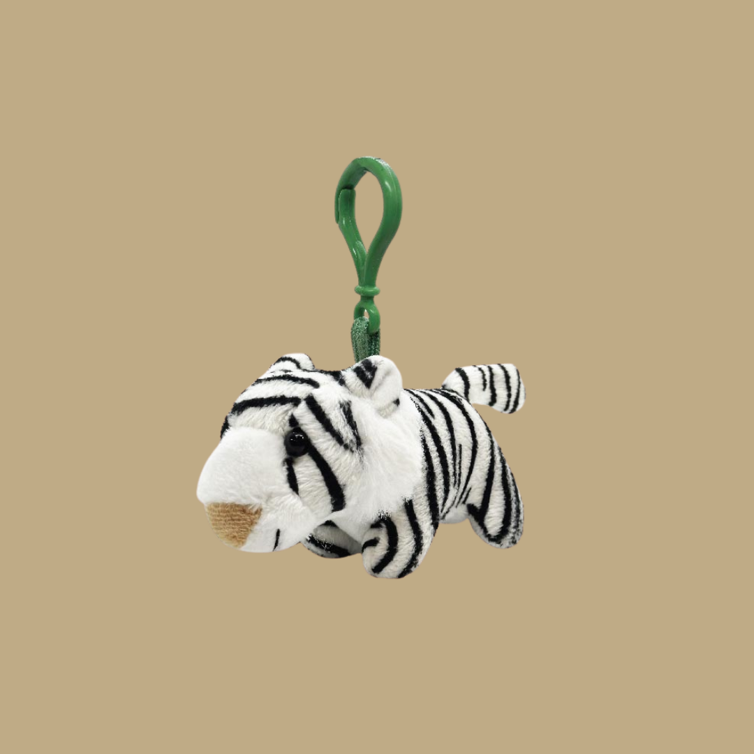 Elephant White Tiger Lion Tiger White Lion Zebra Giraffe Fox Plush Keychain - MANDAI WILDLIFE RESERVE