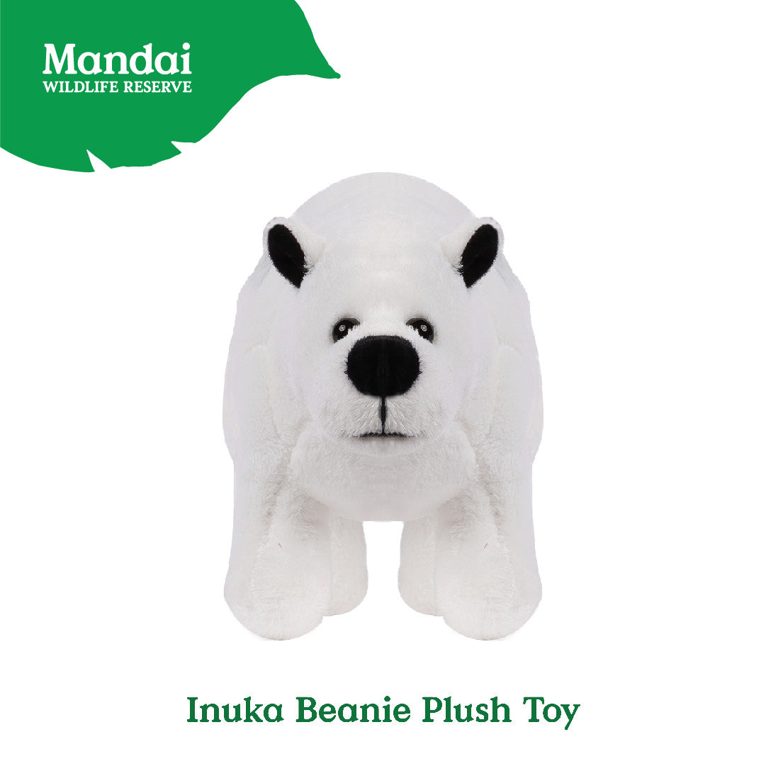 Inuka Polar Bear Plush Toy Stuffed with Realistic Details Textures Good Sleeping Buddy MANDAI WILDLIFE RESERVE