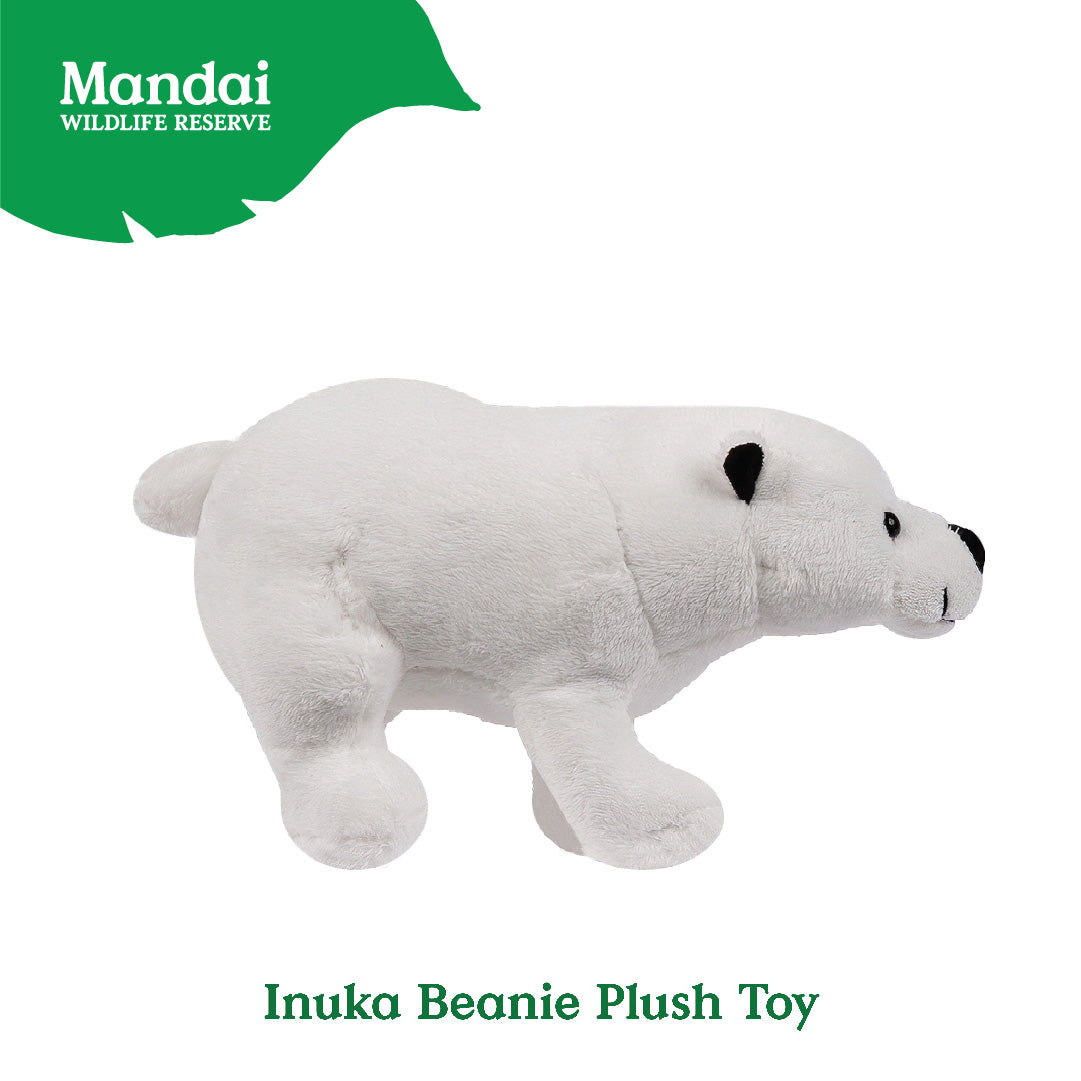 Inuka Polar Bear Plush Toy Stuffed with Realistic Details Textures Good Sleeping Buddy MANDAI WILDLIFE RESERVE