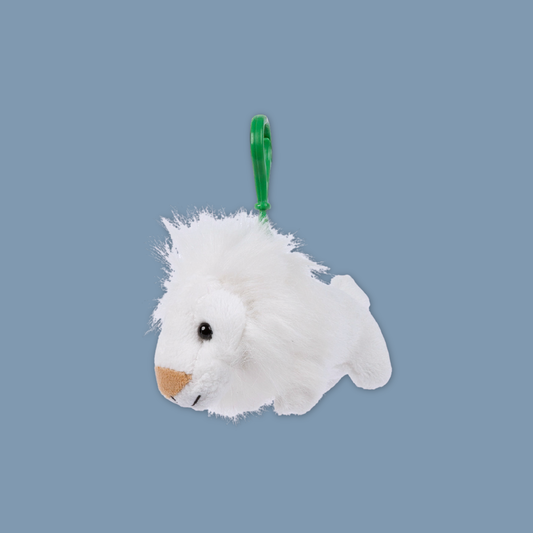 White Lion Plush Keychain
