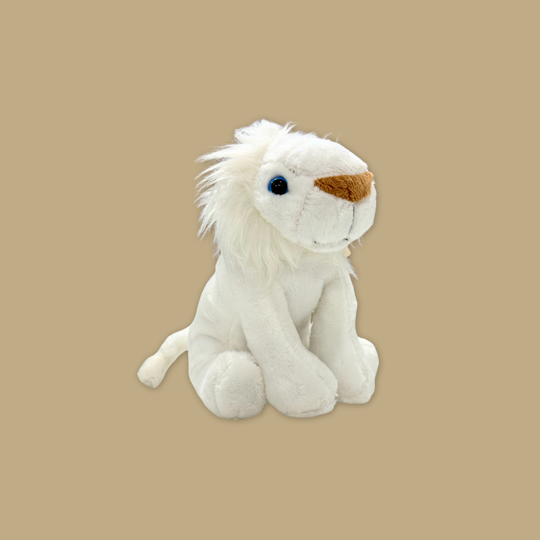 Crowned Majesty: The White Lion Plush at MANDAI WILDLIFE RESERVE