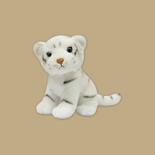 Sitting White Tiger Plush 7"