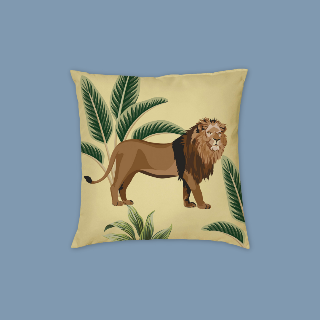 Lion Square Cushion Cover White Tiger Navy Panda Red Panda - MANDAI WILDLIFE RESERVE