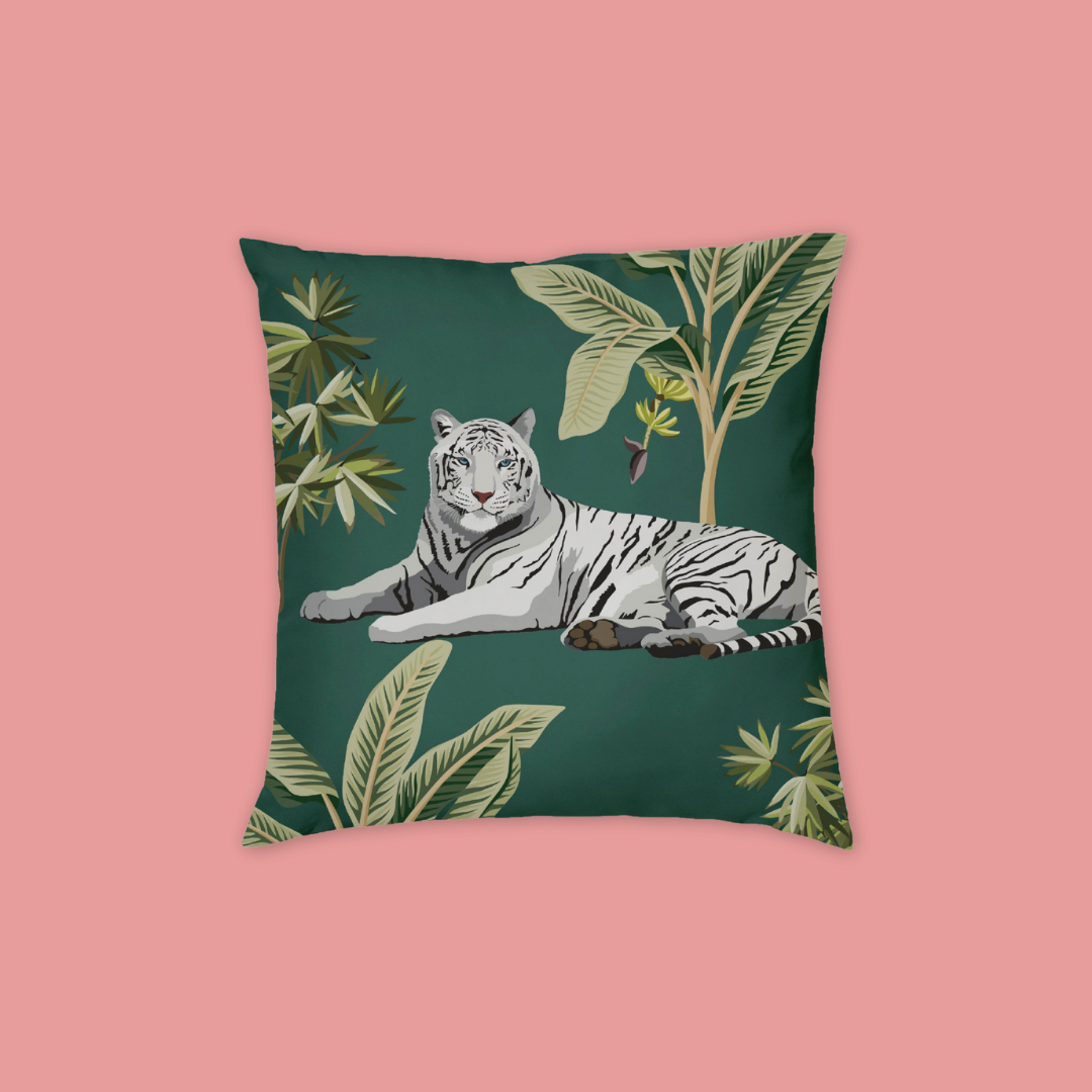 Lion Square Cushion Cover White Tiger Navy Panda Red Panda - MANDAI WILDLIFE RESERVE