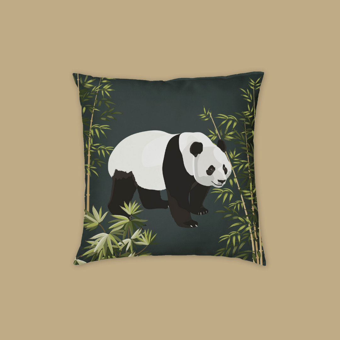 Lion Square Cushion Cover White Tiger Navy Panda Red Panda - MANDAI WILDLIFE RESERVE