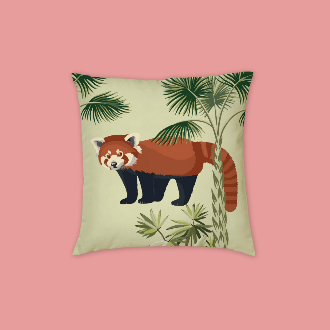 Lion Square Cushion Cover White Tiger Navy Panda Red Panda - MANDAI WILDLIFE RESERVE