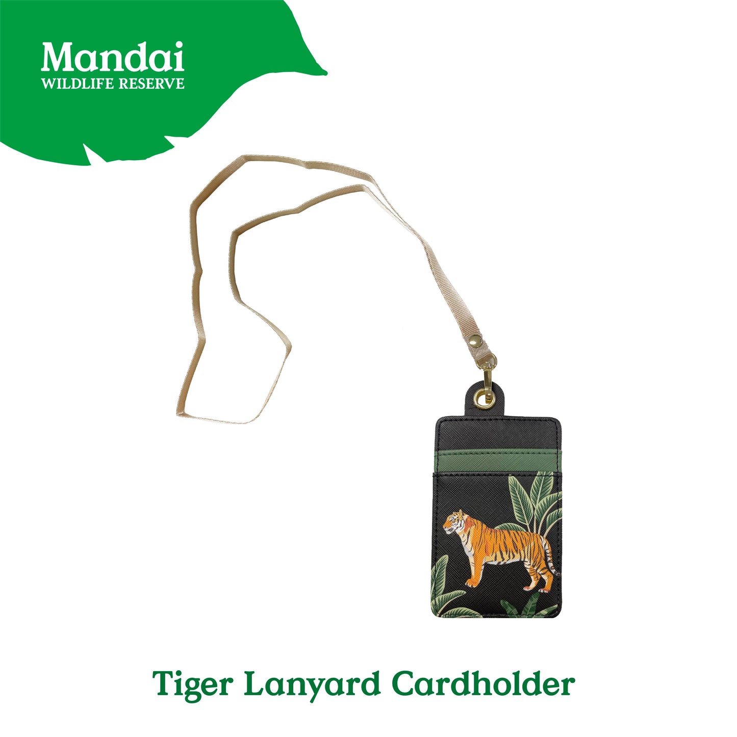 Lanyard Cardholder Soft Case Transparent Window ID with 2 Card Slots PU Leather Animal Designs MANDAI WILDLIFE RESERVE