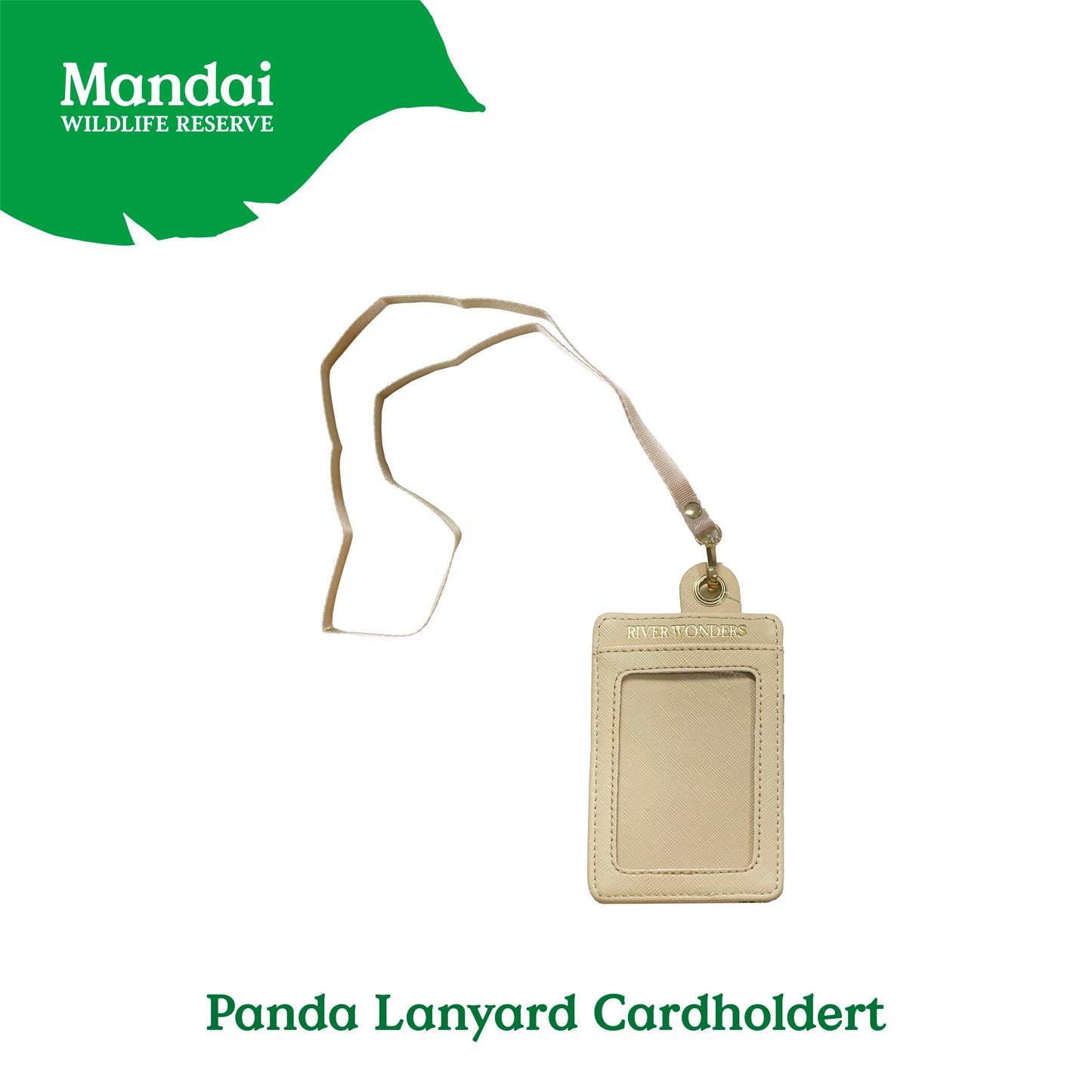 Lanyard Cardholder Soft Case Transparent Window ID with 2 Card Slots PU Leather Animal Designs MANDAI WILDLIFE RESERVE