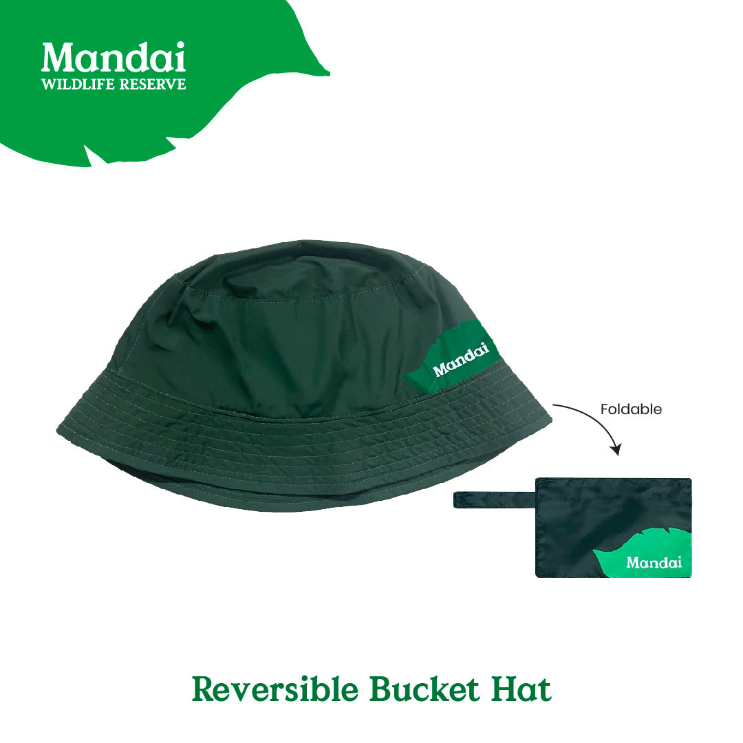 Compact Convenient Reversible Bucket Hat Two Sides Unisex Accessories Packable Hat MANDAI WILDLIFE RESERVE