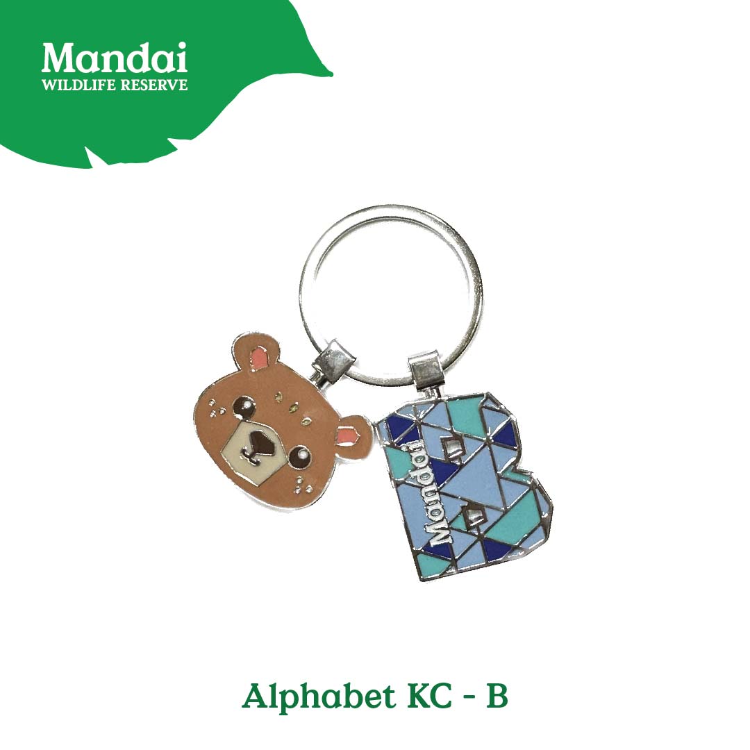 Alphabet Animal Keychain Penguin Bear Cheetah Dog Fennic Fox Giraffe Hipo Ibex Jaguar Charm MANDAI WILDLIFE RESERVE
