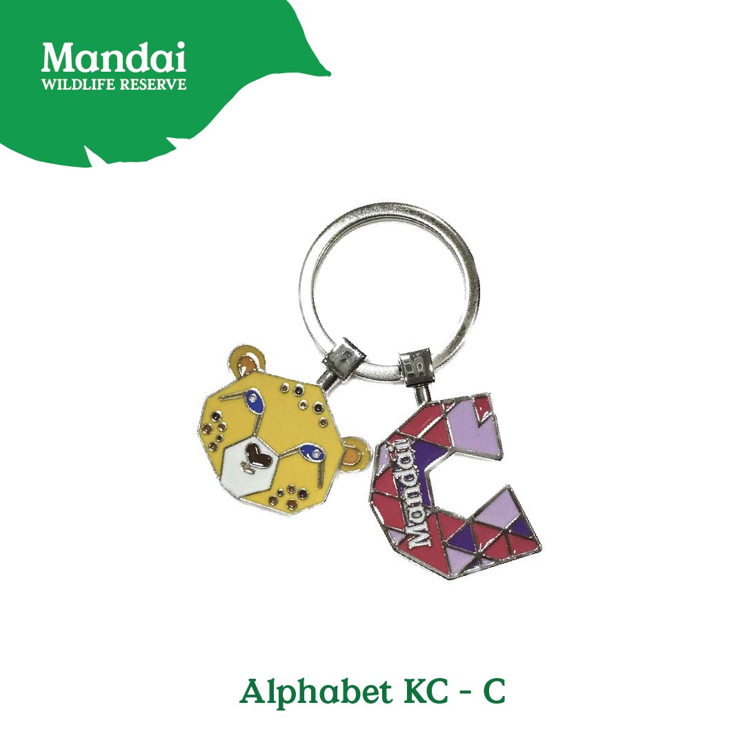 Alphabet Animal Keychain Penguin Bear Cheetah Dog Fennic Fox Giraffe Hipo Ibex Jaguar Charm MANDAI WILDLIFE RESERVE
