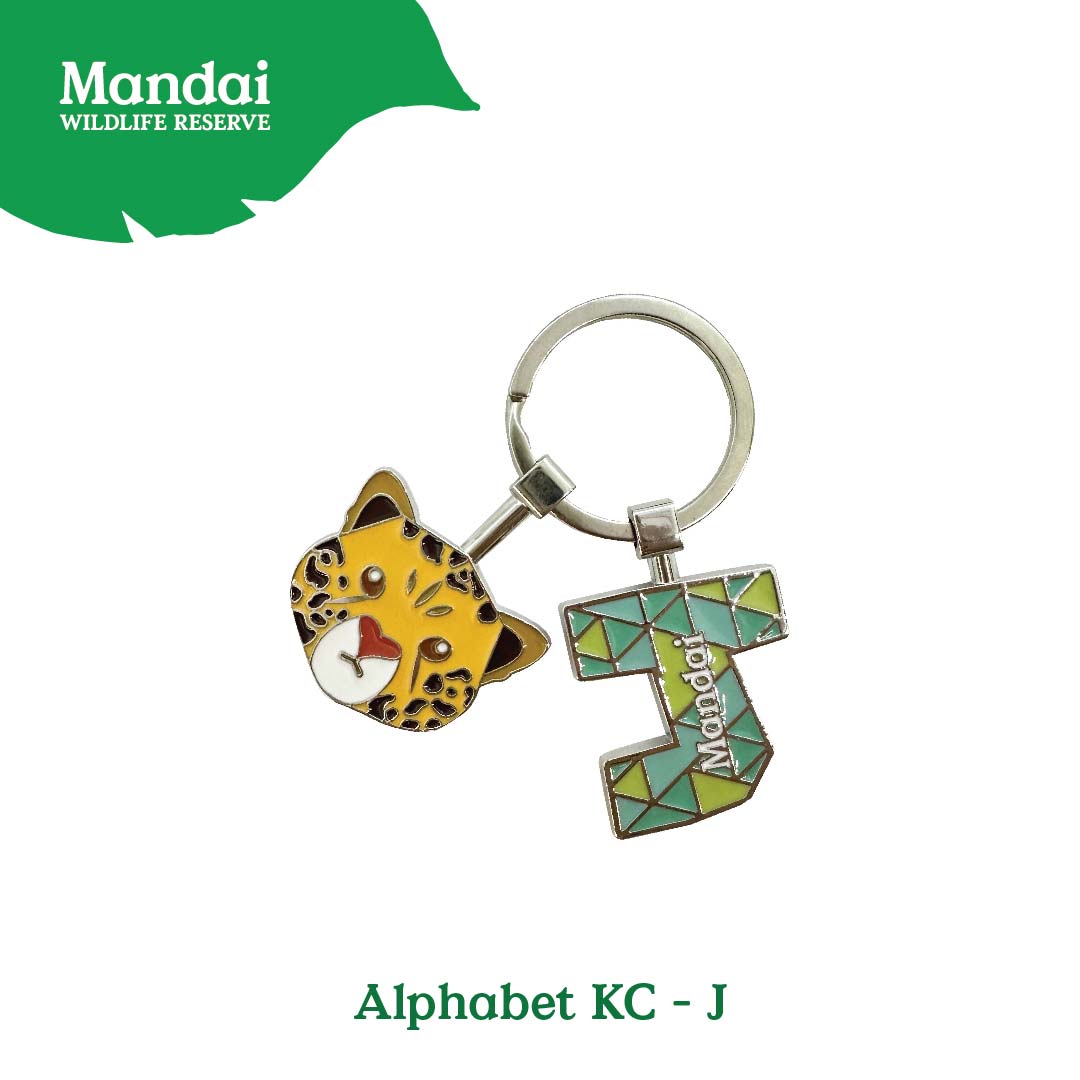 Alphabet Animal Keychain Penguin Bear Cheetah Dog Fennic Fox Giraffe Hipo Ibex Jaguar Charm MANDAI WILDLIFE RESERVE