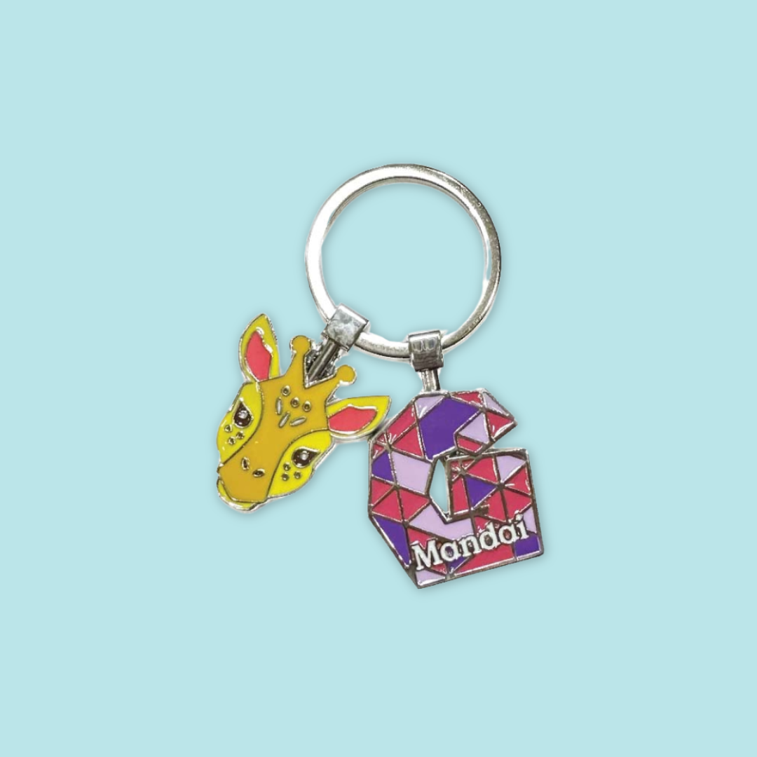 Alphabet Animal Keychain Penguin Bear Cheetah Dog Fennic Fox Giraffe Hipo Ibex Jaguar Charm MANDAI WILDLIFE RESERVE