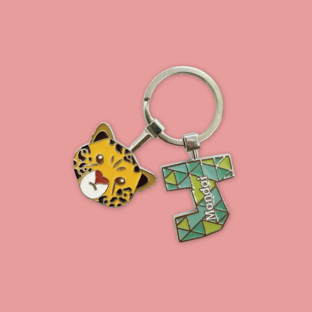 Alphabet Animal Keychain Penguin Bear Cheetah Dog Fennic Fox Giraffe Hipo Ibex Jaguar Charm MANDAI WILDLIFE RESERVE