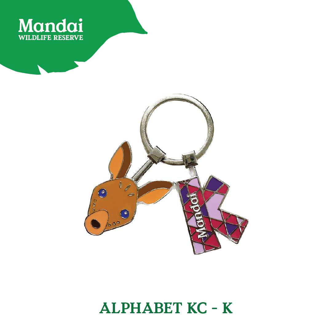 Alphabet Animal Keychain Penguin Bear Cheetah Dog Fennic Fox Giraffe Hipo Ibex Jaguar Charm MANDAI WILDLIFE RESERVE