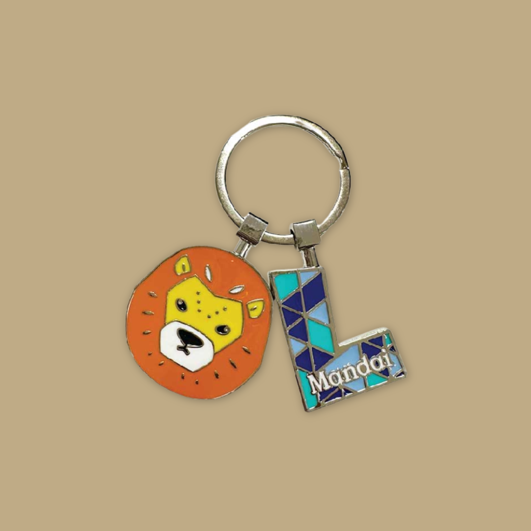 Alphabet Animal Keychain Penguin Bear Cheetah Dog Fennic Fox Giraffe Hipo Ibex Jaguar Charm MANDAI WILDLIFE RESERVE