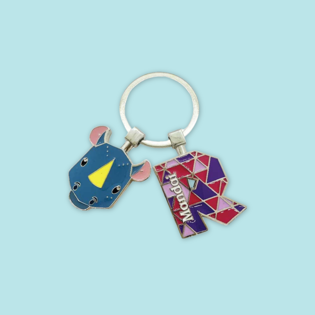 Alphabet Animal Keychain Penguin Bear Cheetah Dog Fennic Fox Giraffe Hipo Ibex Jaguar Charm MANDAI WILDLIFE RESERVE