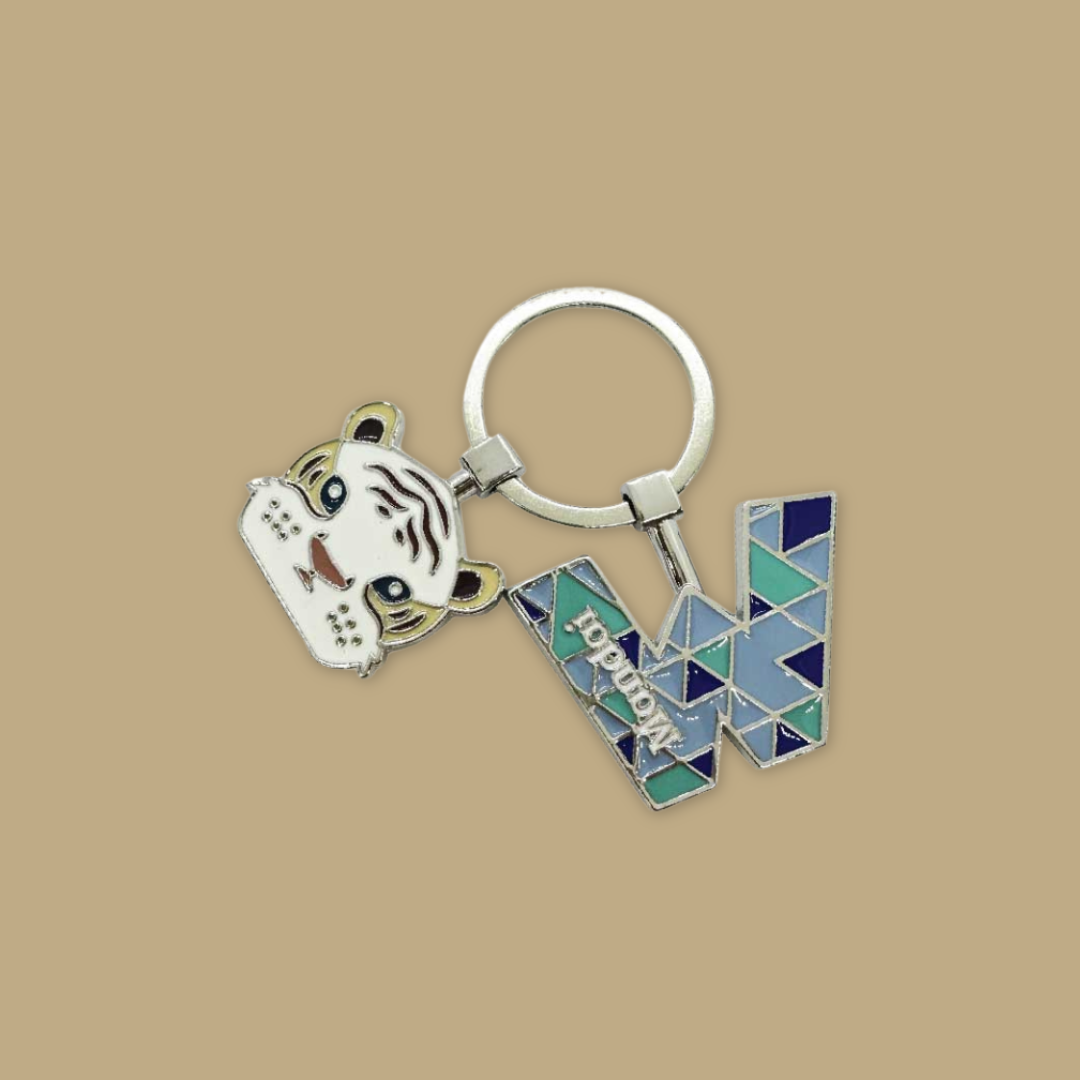Alphabet Animal Keychain Penguin Bear Cheetah Dog Fennic Fox Giraffe Hipo Ibex Jaguar Charm MANDAI WILDLIFE RESERVE