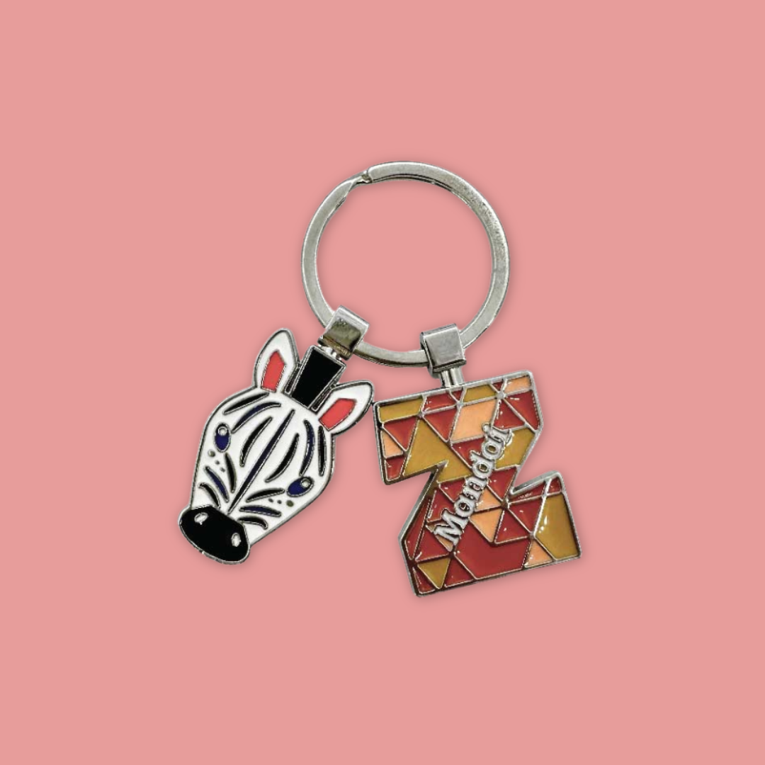 Alphabet Animal Keychain Penguin Bear Cheetah Dog Fennic Fox Giraffe Hipo Ibex Jaguar Charm MANDAI WILDLIFE RESERVE