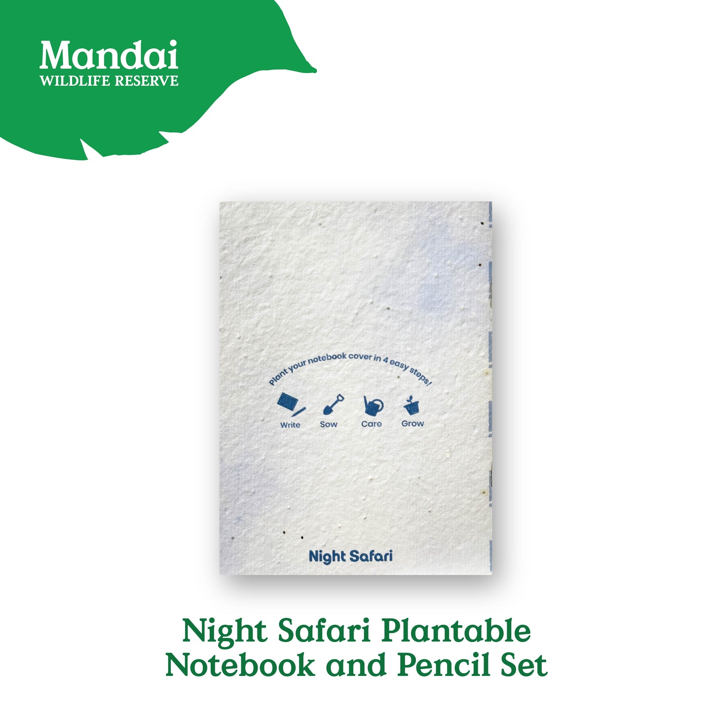 Mandai Park Logo Collection Plantable Notebook and Pencil Singapore Zoo Night Safari River Wonder MANDAI WILDLIFE RESERVE